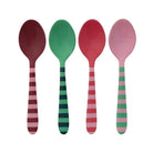 Enameled Stainless Steel Spoon with Striped Handle, 4 Colors
