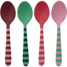 Enameled Stainless Steel Spoon with Striped Handle, 4 Colors