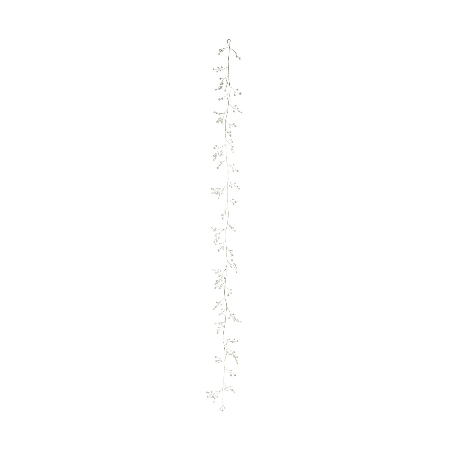 Metal Wire Garland with Faux Pearls, Gold Finish
