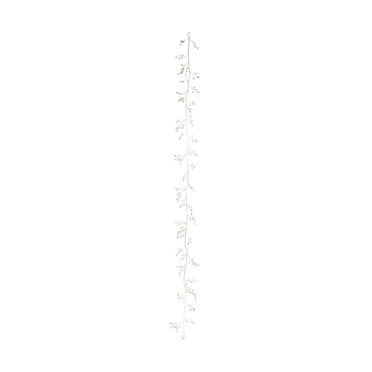Metal Wire Garland with Faux Pearls, Gold Finish