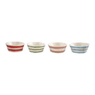 Hand-Painted Stoneware Striped Bowl, 4 Styles
