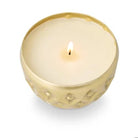 Winter White Radiant Pressed Metal Candle