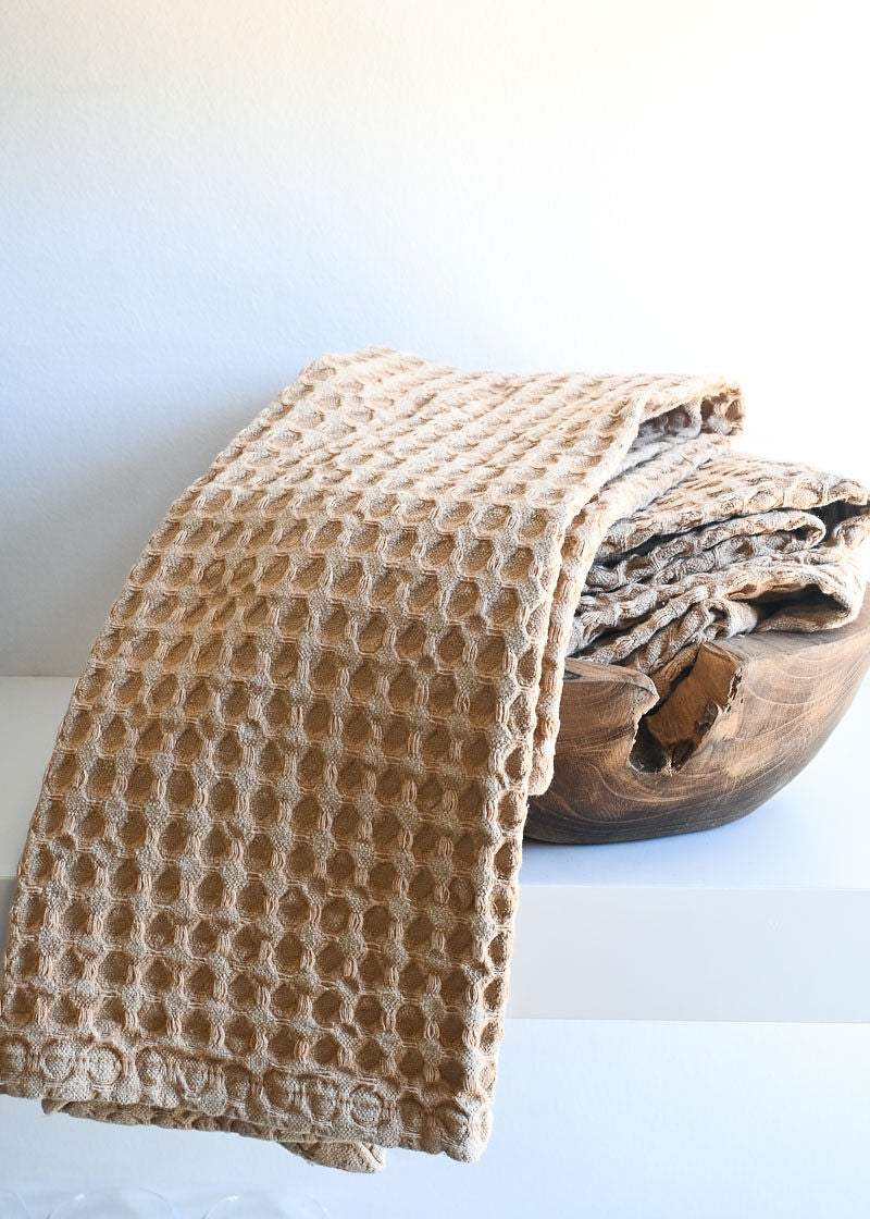 Camel Cotton Waffle Weave Dish Cloths